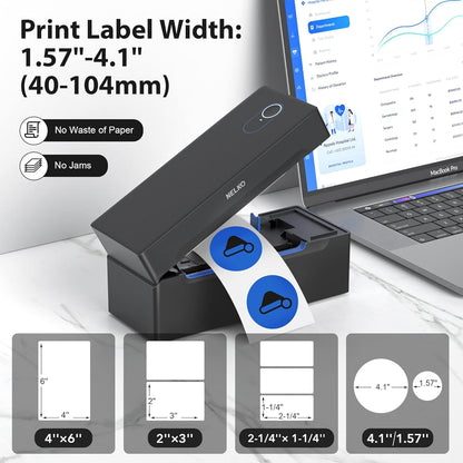 Nelko Bluetooth Thermal Shipping Label Printer, Wireless 4X6 Shipping Label Printer for Small Business, Support Android, Iphone and Windows, Widely Used for Amazon, Ebay, Shopify, Etsy, USPS