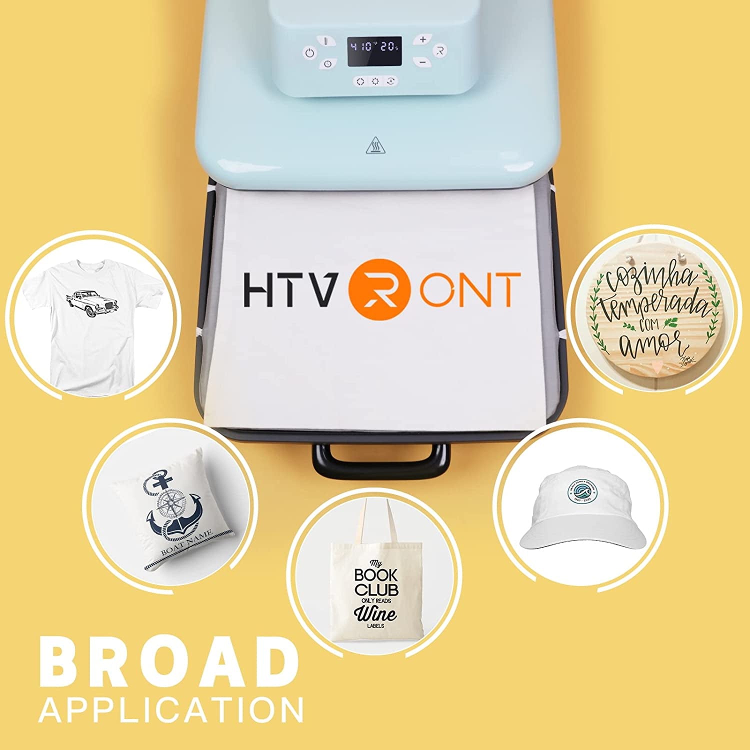 Automatic Heat Press Machine for T Shirts - Heat Press 15X15 &  White Heat Transfer Vinyl Roll - 12" X 30Ft