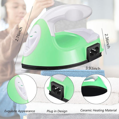 Mini Craft Iron Machine,Green Small Electric Heat Press Iron Portable Handy Travel for Heating Transfer Vinyl Projects,Clothes Shoes Bags Hats