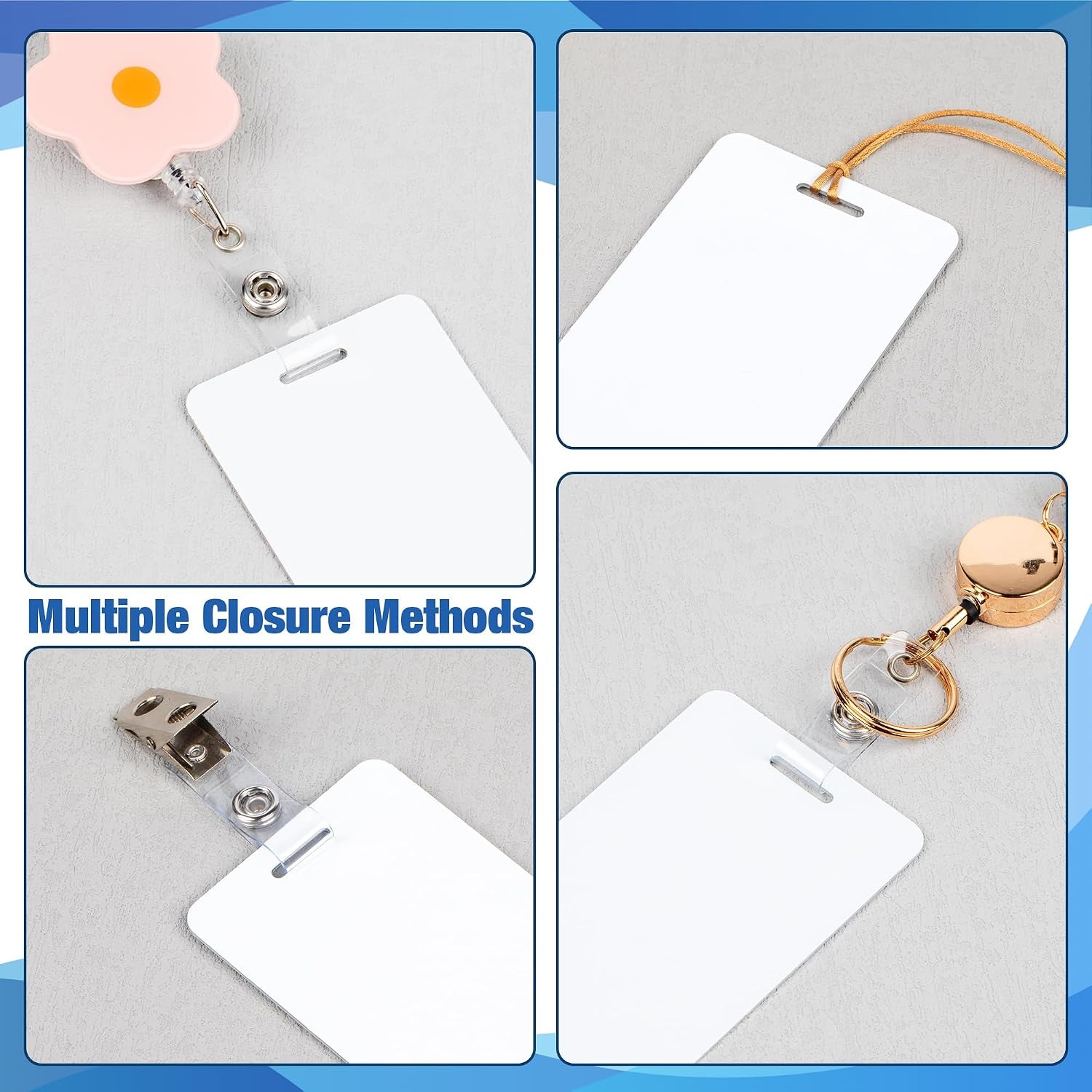 Starry 32Pcs Sublimation Id Badge Blanks Double Sided Aluminum Id Badge Card Luggage Tag Id Name Tags Metal Keychain Sublimation Blanks Bulk
