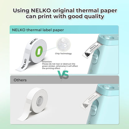 Nelko Label Maker Machine with Tape, P21 Bluetooth Label Printer, Wireless Mini Label Makers with Multiple Templates for School Office Home, Cyan