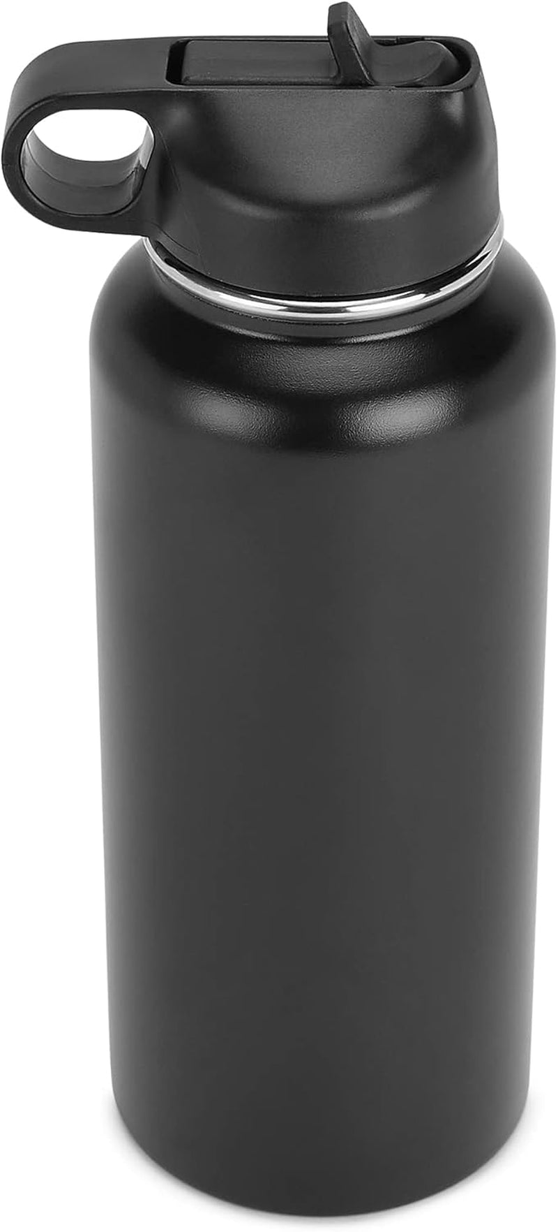 Makerflo 32 Oz Black Hydro Powder Coated Tumbler - 1 Pack Sipper Water Bottle | Craft-Ready for DIY Gifts & Personalization (Laser Engravable, UV DTF, Epoxy, Vinyl) - Not for Sublimation and DTF