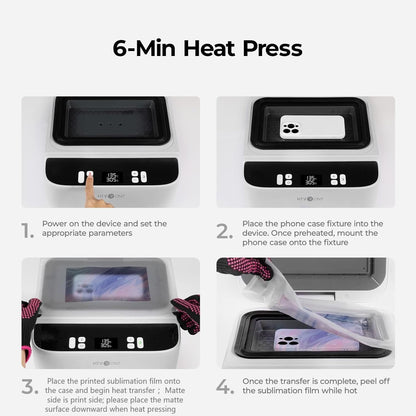 Phone Case Heat Press Machine - Vacuum Heat Press Machine for Phone Cases- Sublimation Press for Custom Phone Case, Badges, Coasters, Includes Film & Fixture (Compatible with Android)