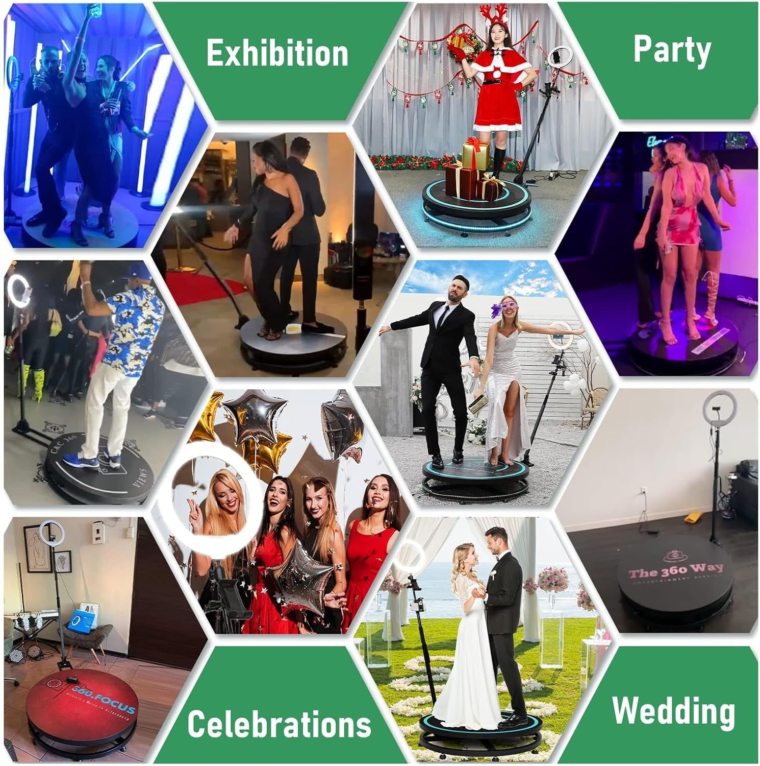 MWE 360 Photo Booth Machine with Glass Bottom Remote Control Automatic 360 Spin Camera Video Booth 100CM for 3-5 People (40In Glass+Flight Case)