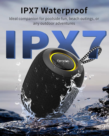 Bluetooth Speaker, IPX7 Waterproof Portable Bluetooth Speaker with 15W Immersive Audio, 30H Playtime, LED Light, Bluetooth 5.3, Support TWS, Wireless Speakers for Outdoor Camping Home