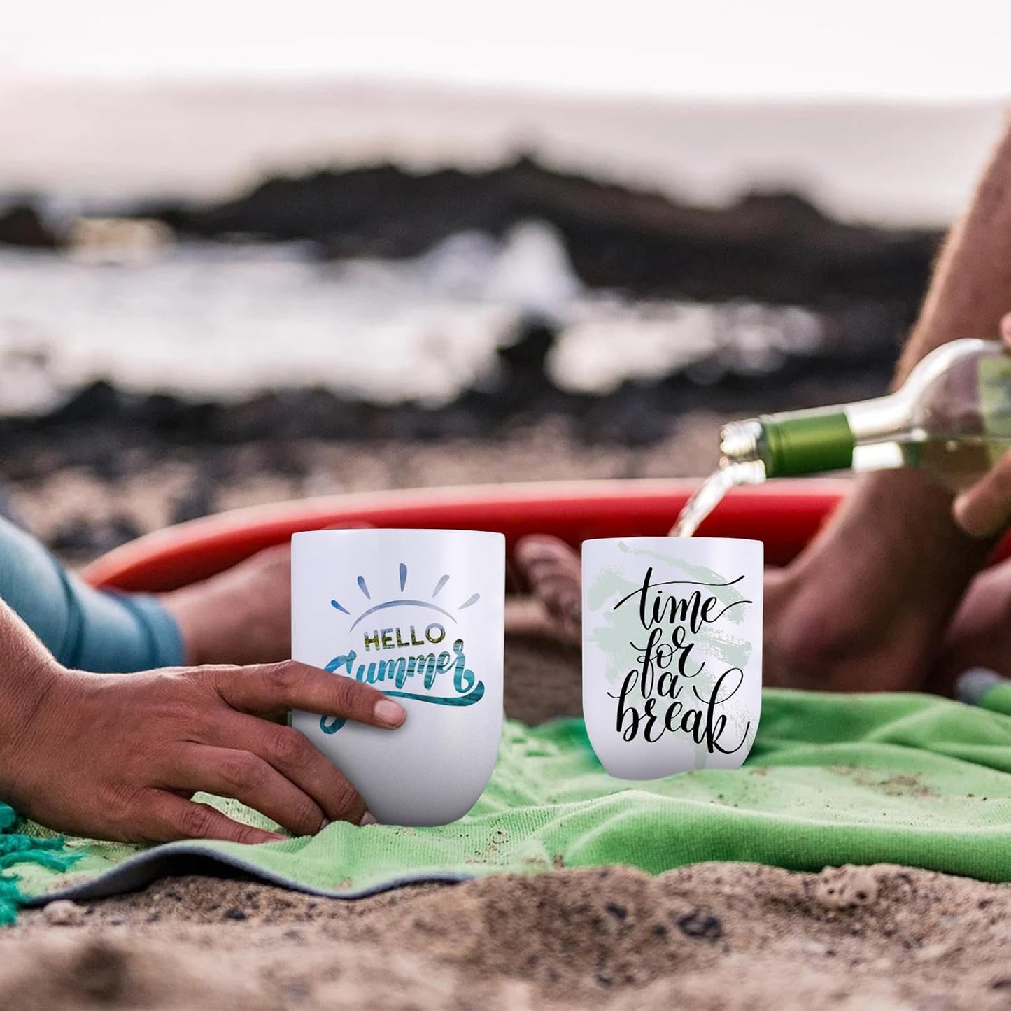 Colorsub Sublimation Straight Wine Tumblers 12Oz, 16 Pack Stainless Steel Double Wall Sublimation Blanks Wine Cups with Lids & Straws, Brush, Shrink Wrap, Silicone Straw Tips, Gift Box