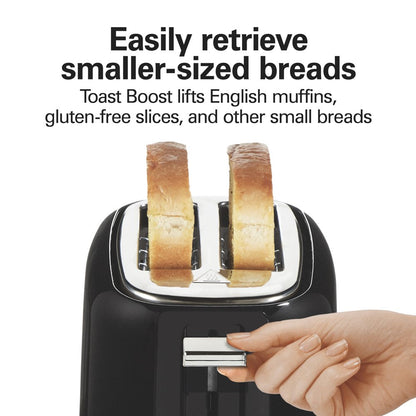 2 Slice Toaster, Extra-Wide Slots, Chrome-Plated Lever, Black, 22217