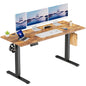 Electric Standing Desk, Height Adjustable Desk, 63 X 24 Inches Ergonomic Stand up Desk with Memory Preset and T-Shaped Metal Bracket for Home Office