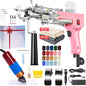 BESGEER Rug Tufting Gun with Carpet Trimmer Kit - Rug Tuft with Tufting Shears, 2 in 1 Cut & Loop Pile Carpet Gun and Carving Clippers, Tufting Machine Kit for Beginners(Baby Pink)