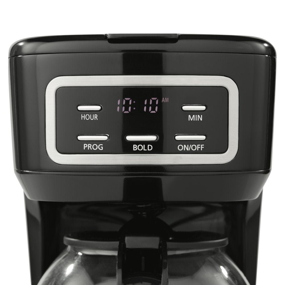 Black 12-Cup Programmable Coffee Maker, 1.8 Liter Capacity, New