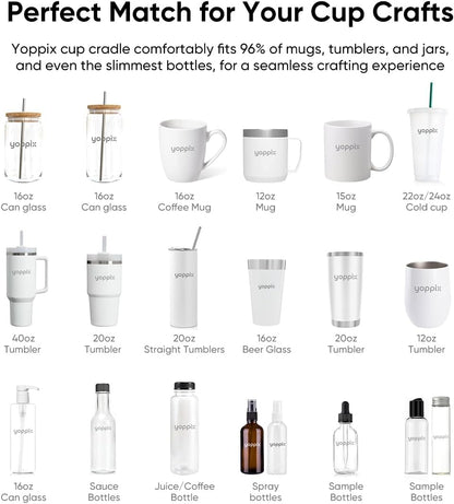 Silicone Cup Cradle, Cup Cradle for Tumblers for Apply UV DTF Decals/Apply Vinyl Decals/Sublimating Tumblers, Hanging Storage for DIY Your Craft