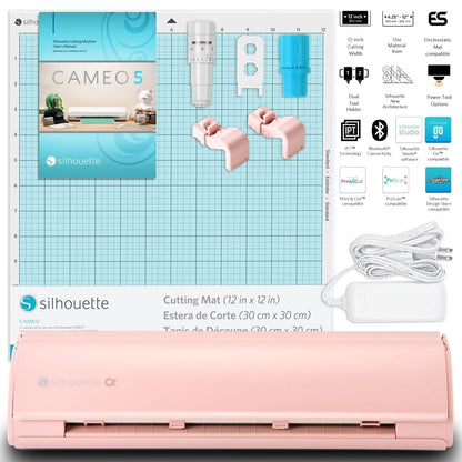 Silhouette Pink Cameo 5Α Alpha W/ 64 Oracal Vinyl Sheets, Blades, Tools, Guides