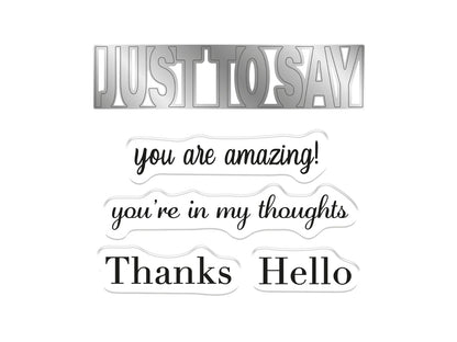 Gemini Word Cut in Stamp & Die- JUST to SAY You Are Amazing