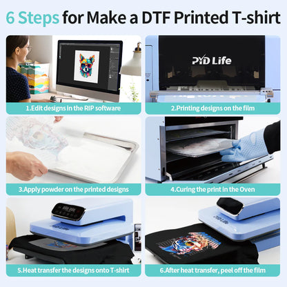 DTF Printer A3 Transfer Printing Machine T-Shirt Direct to Film Printer with F1080 Printhead with DTF Dryer Oven