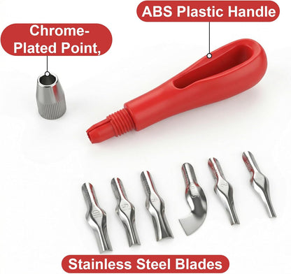 Linocut Carving Kit, Linoleum Cutter Tools Speedball Carving Tools with 6 Blades for Block Printing, Stamp Making, DIY Sculpture and Printmaking