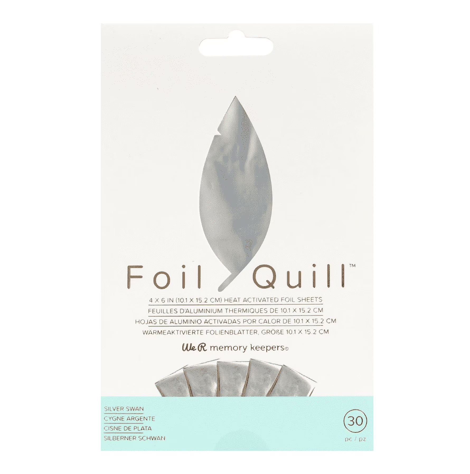 Foil Quill Sheets - 4 X 6 Inch Sheets - Silver Swan (30 Piece)