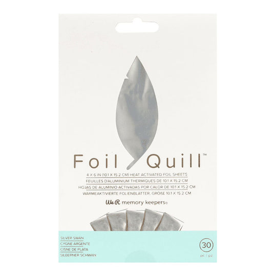 Foil Quill Sheets - 4 X 6 Inch Sheets - Silver Swan (30 Piece)