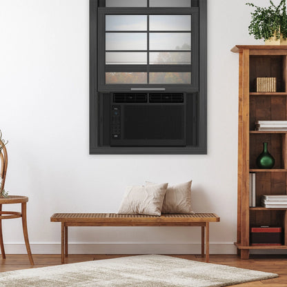 6,000 BTU Window Air Conditioner, 250 Sq. Ft., LED Display, Included Remote, Black, W6W32-B