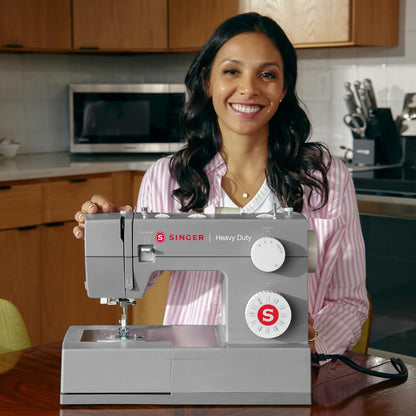 SINGER Heavy Duty 4423 Sewing Machine, Grey | Strong Motor, Full Metal Frame, 97 Stitch Applications, 1-Step Buttonhole, LED Light & Accessory Kit