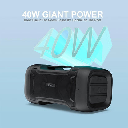 Bluetooth Speaker with Deep Bass Basser Portable Speakers Wireless Stereo Sound, IPX6 Waterproof, TF/SD Card, Aux-In, USB Input, Built-In Mic, 24H Playtime for Home Party Outdoor Beach Pool