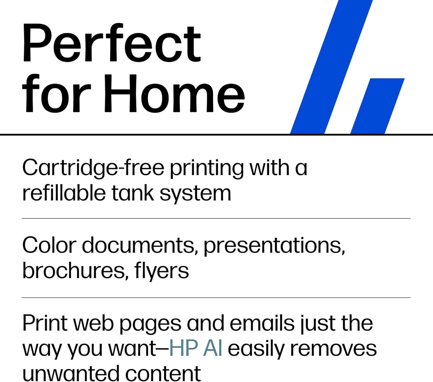 HP Smart Tank 5000 Wireless All-In-One Ink Tank Printer, Scanner, Copier with 2 Years of Ink Included, Best-For-Home, Cartridge-Free, Refillable and Ai-Enabled. (5D1B6A)