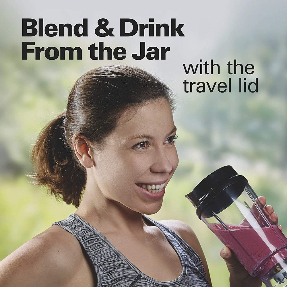 Personal Blender for Shakes and Smoothies with 14Oz Travel Cup and Lid, Black (51101AV) | 1 Jar