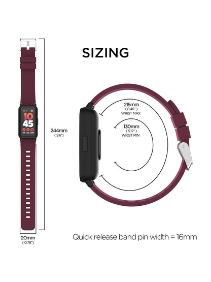 Active 3 Unisex Adult Smartwatch Fitness Tracker, Merlot, Silicone Strap