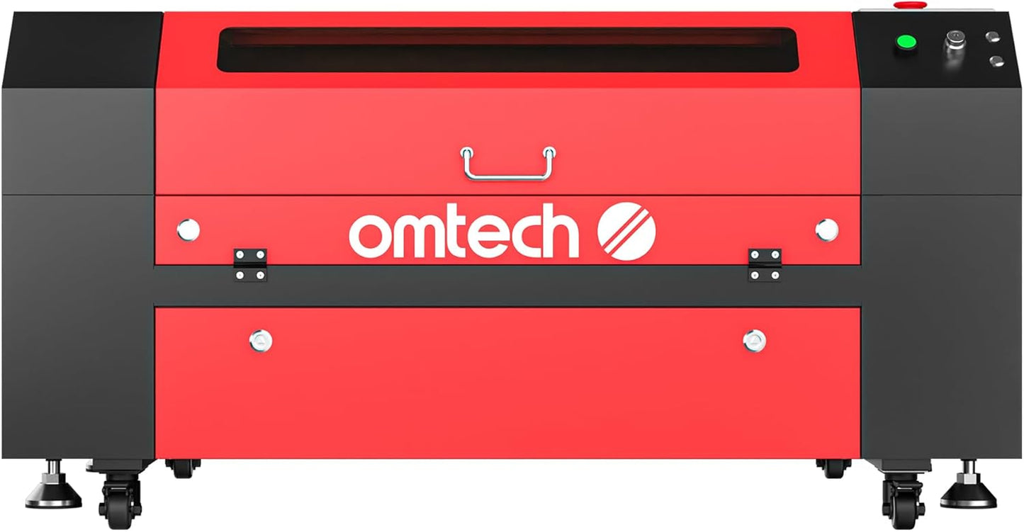 Omtech 60W CO2 Laser Engraver, 28"X20" Laser Engraving Cutting Machine with Autolift 4 Way Pass Air Assist Water Pump, Commercial Laser Engraver Cutter for Wood Glass Leather More