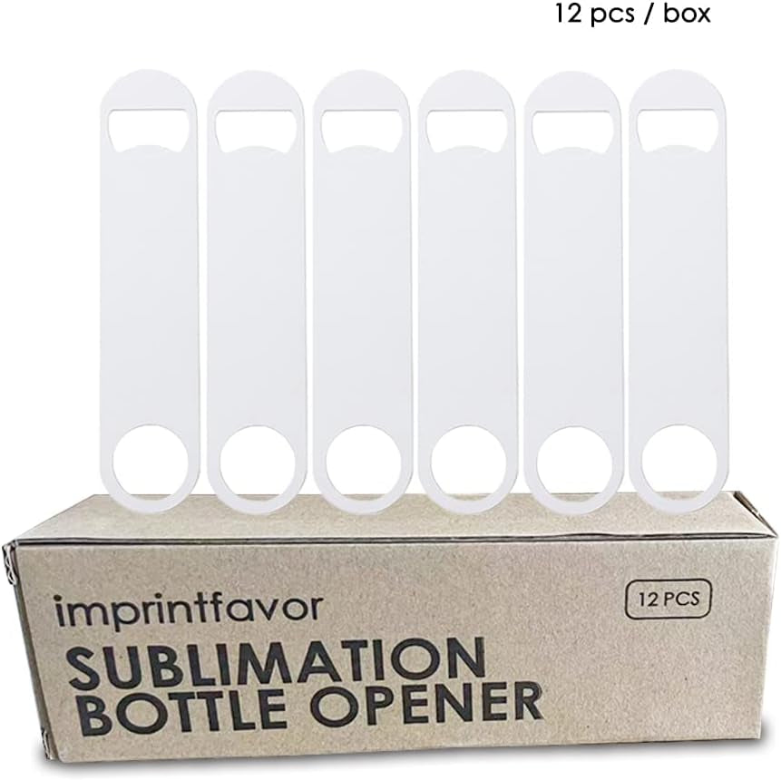 12Pcs Set Sublimation Bottle Opener - 6.97*1.58 Inch Stainless Steel Beer Bottle Opener Custom Sturdy Sublimation Blank Gifts Kitchen Restaurant Bar Tool (17.7*4Cm) Bottle Opener Blanks