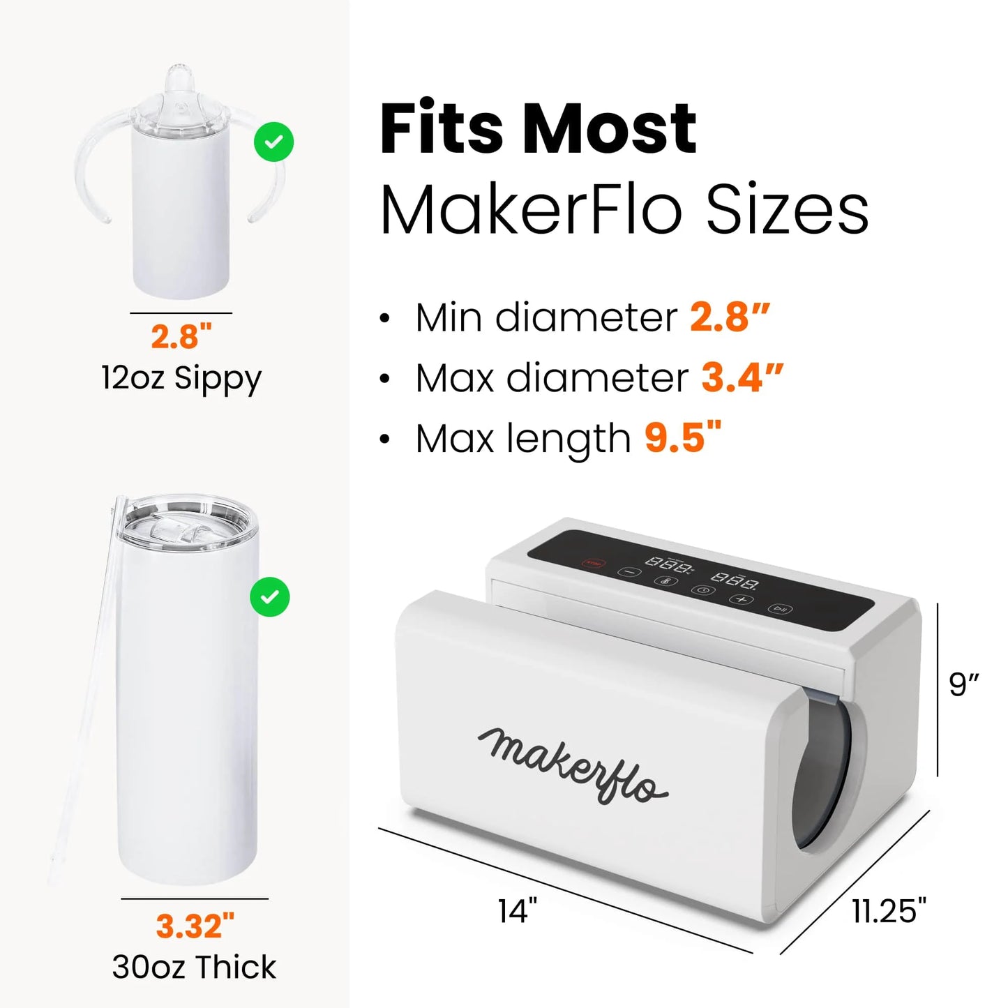 Makerflo Automatic Tumbler Heat Press Machine – Auto Heat Press for Sublimation Tumblers, Mugs & Cups – Fast Heating Smart Mug Press with Even Heat Distribution – Heat Press for Tumblers & Drinkware