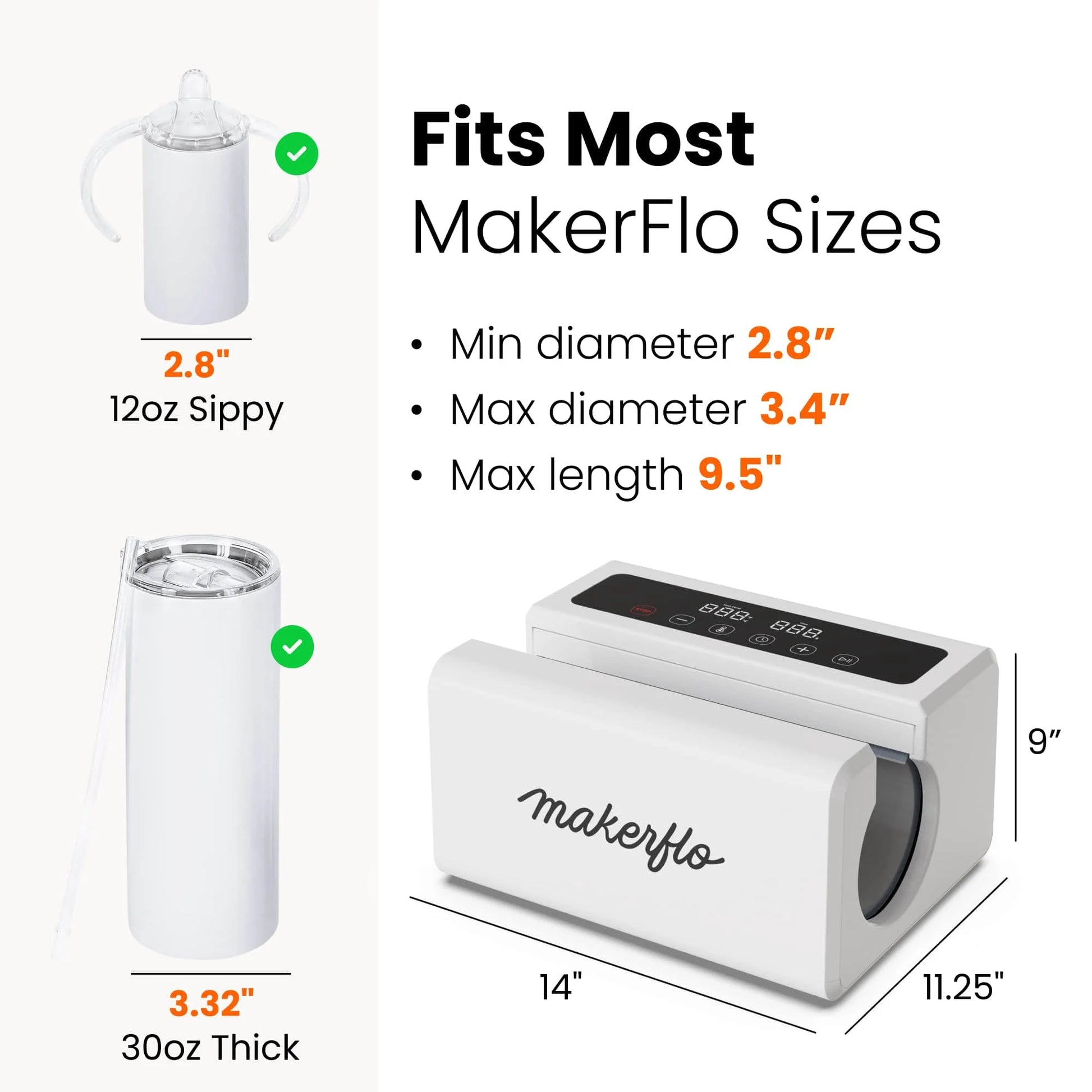 Makerflo Automatic Tumbler Heat Press Machine – Auto Heat Press for Sublimation Tumblers, Mugs & Cups – Fast Heating Smart Mug Press with Even Heat Distribution – Heat Press for Tumblers & Drinkware