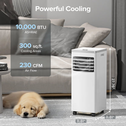 10000BTU Portable Air Conditioner with Remote Control, AC Unit Covers up to 450 Sq. Ft.