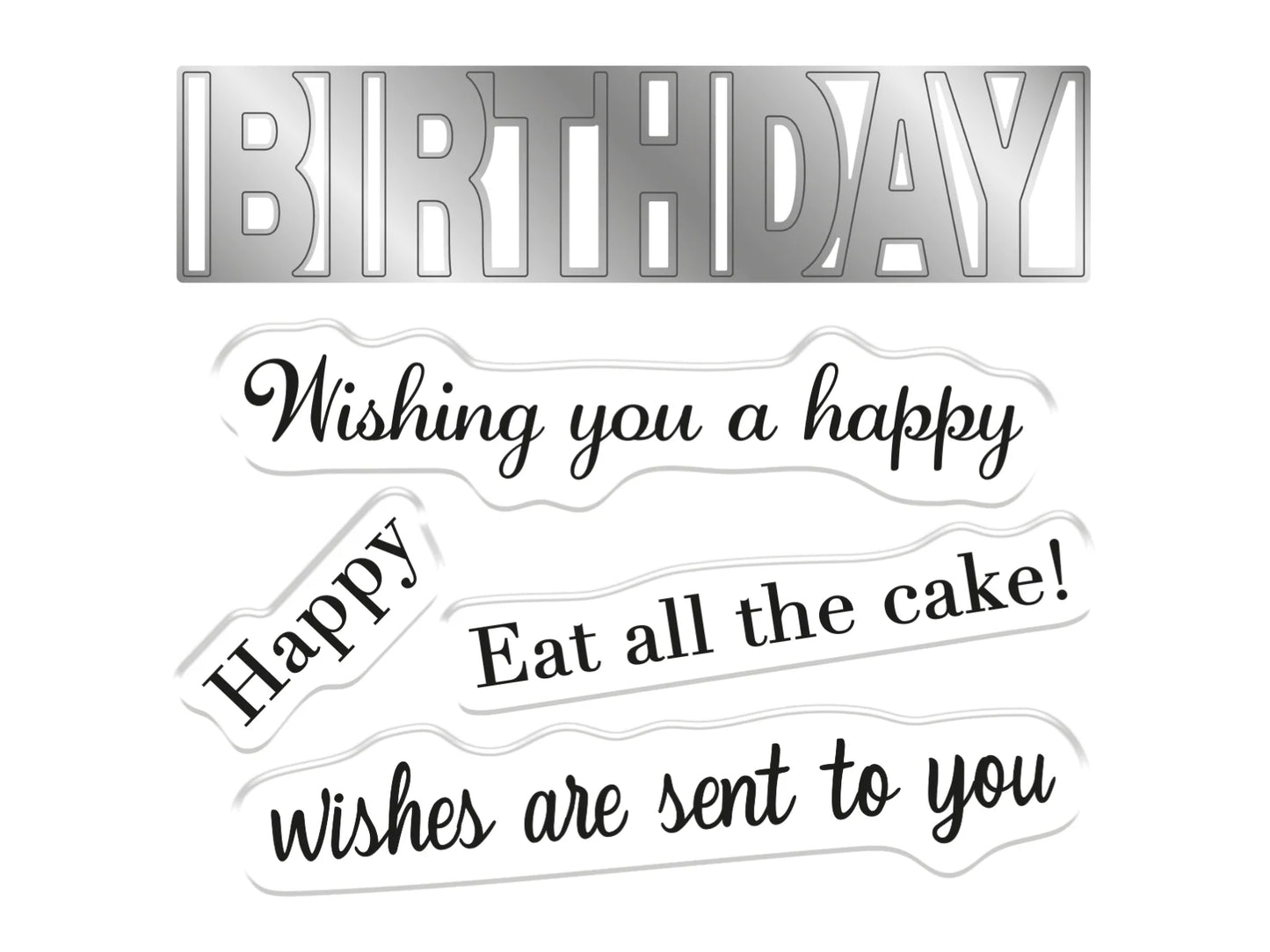 Crafter'S Companion Stamp & Die Set - Wishing You a Happy Birthday