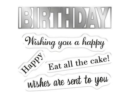 Crafter'S Companion Stamp & Die Set - Wishing You a Happy Birthday