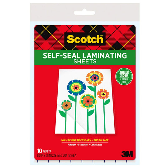 Self-Seal Laminating Pouches, 10 Count, 8.5" X 11"