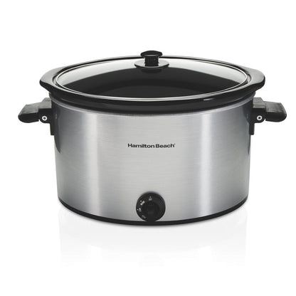 Slow Cooker, 10 Quart Capacity, Extra-Large, Removable Crock, Silver, 33190