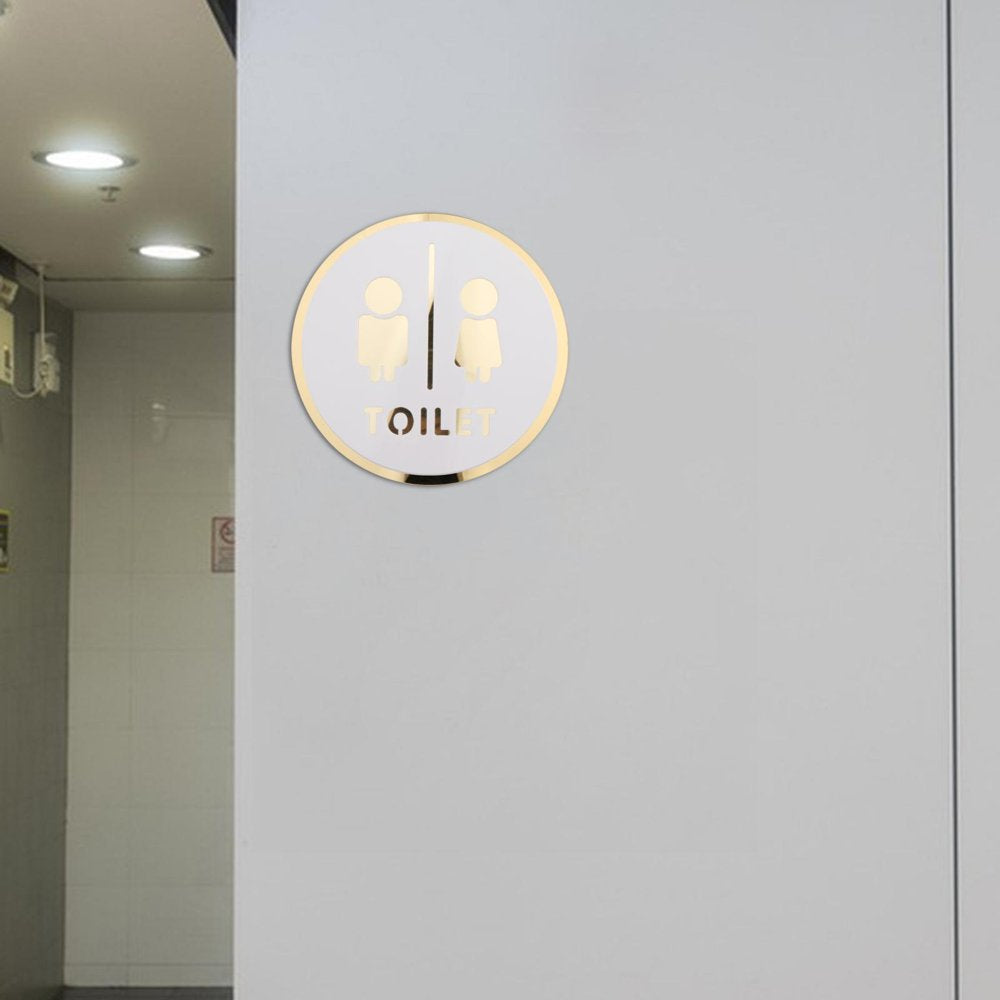 Toilet Door Sign Bathroom Sign Acrylic Pictogram Toilet Symbol Bathroom Door Signage Restroom Sign for Commercial Public Place Store Mall Style A