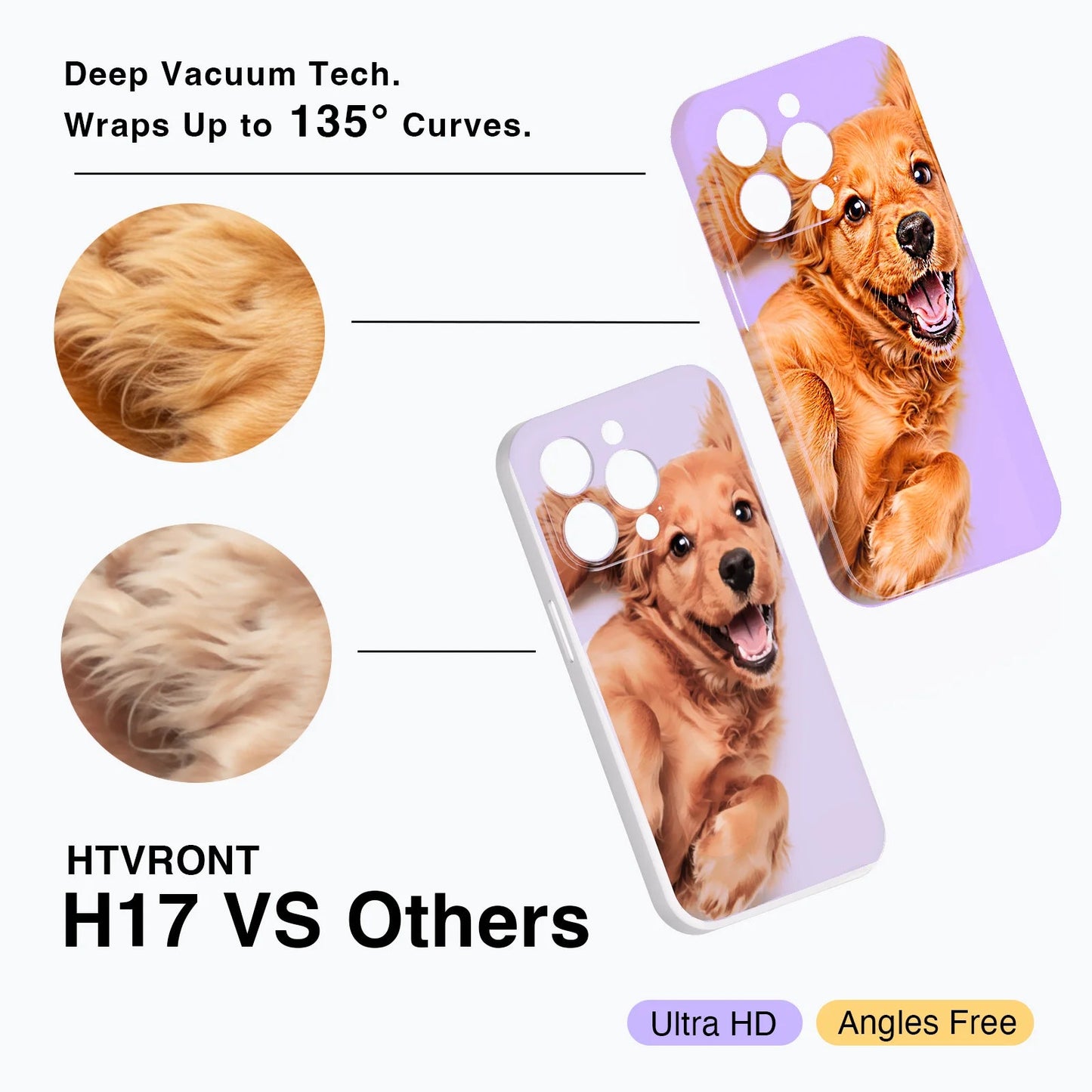 HTVRONT H17 Phone Cases Heat Press - Automatic Vacuum Heat Press Machine for Phone Cases- Sublimation Press for Custom Phone Case, Badges, Coasters,Purple
