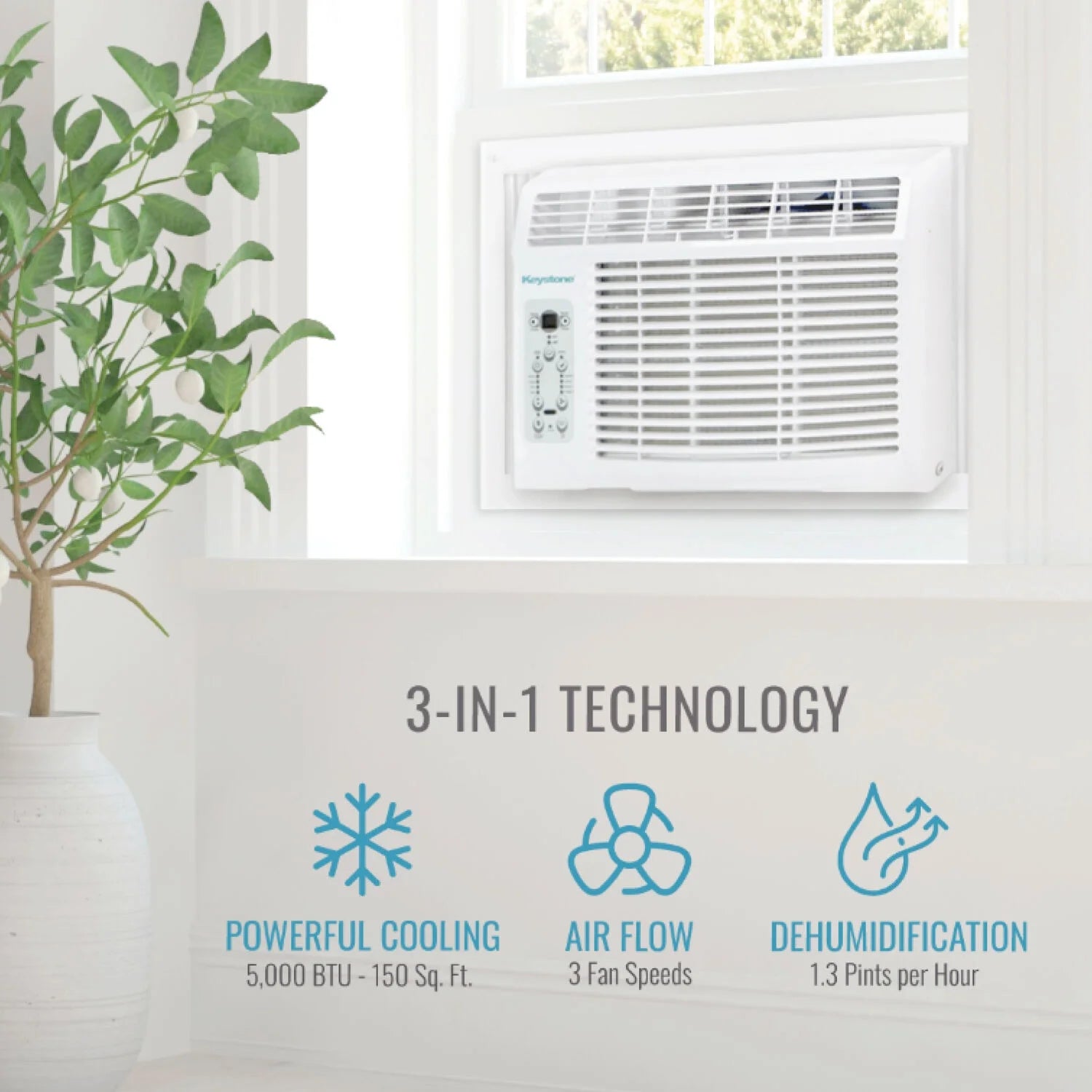 5,000 BTU 115 Volt Window Air Conditioner, White, KSTAW05DE