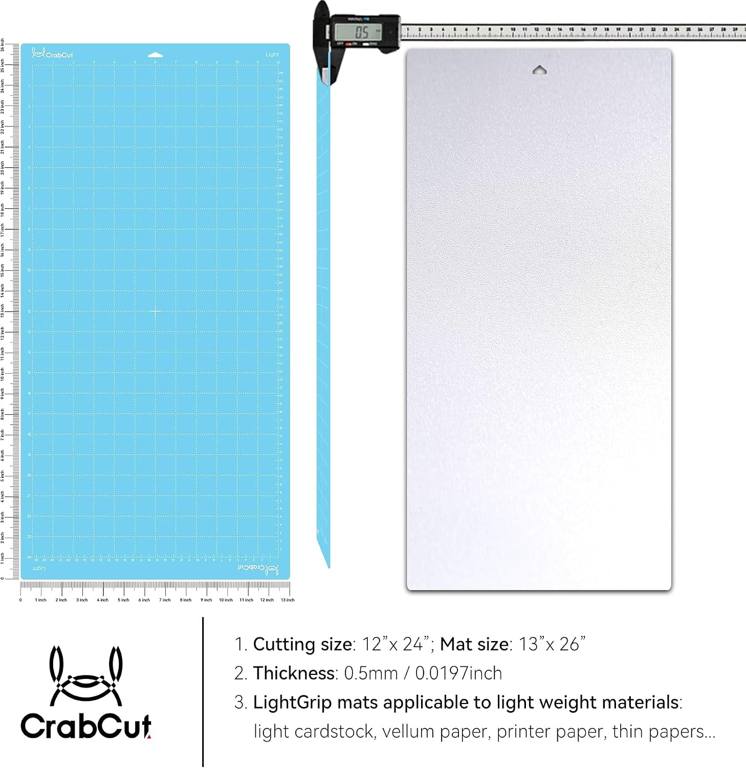 Cutting Mats for Cricut Maker 4/Explore 4/Maker 3/Explore 3/Explore Air 2 12X24 Inch 3Pack Variety Durable Long Lasting Standard Stickness Replacement Cut Mat for Cricut/Siser Juliet Romeo