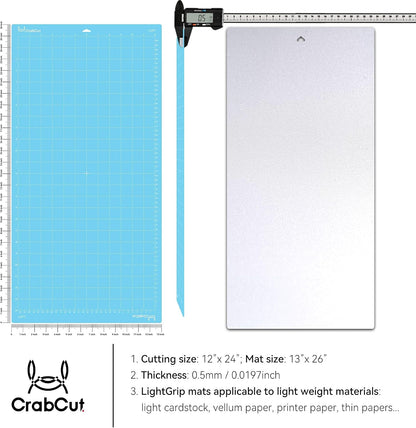 Cutting Mats for Cricut Maker 4/Explore 4/Maker 3/Explore 3/Explore Air 2 12X24 Inch 3Pack Variety Durable Long Lasting Standard Stickness Replacement Cut Mat for Cricut/Siser Juliet Romeo