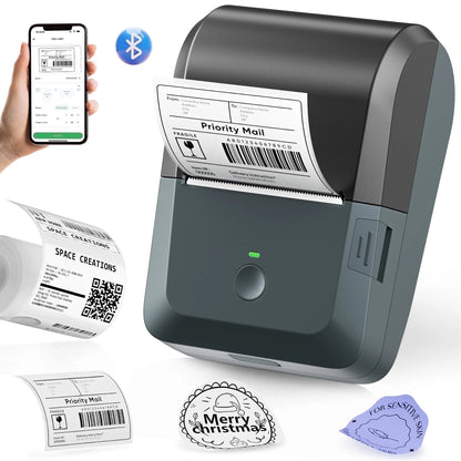 Label Maker Machine with Tape,Bluetooth Label Maker,Wide Waterproof Label Thermal Label Printer for Small Business,Address, Logo, Retail, Blue
