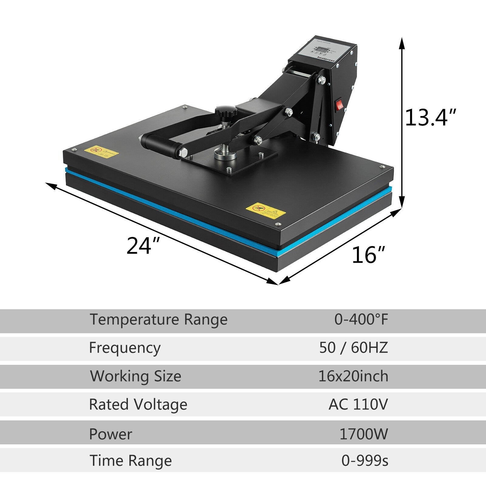 Clamshell Heat Press Machine 16" X 24" Sublimation Printer Transfer DIY T-Shirt