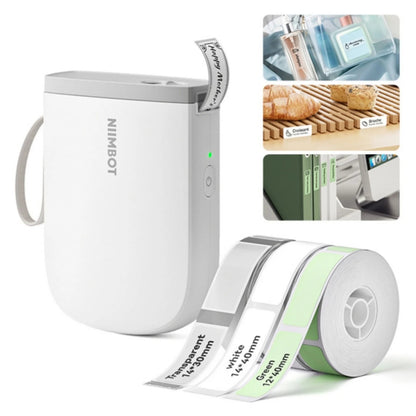 D11 Upgraded HD 300 Dpi Label Maker Mini Bluetooth Wireless Label Printer Inkless Labeler Rechargeable(White+Extra 3 Rolls)