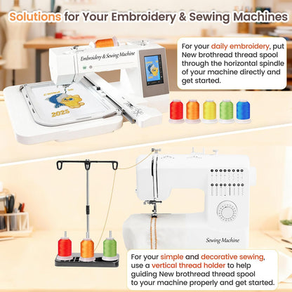 New Brothread 40 Colors Compatible with Brother Polyester Embroidery Machine Thread Kit 500M (550Y) Each Spool Compatible with Brother Babylock Janome Singer Pfaff Bernina Embroidery & Sewing Machine