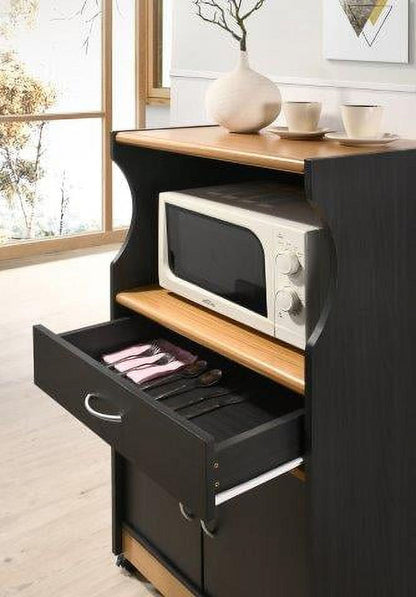 Microwave Kitchen Cart, Black