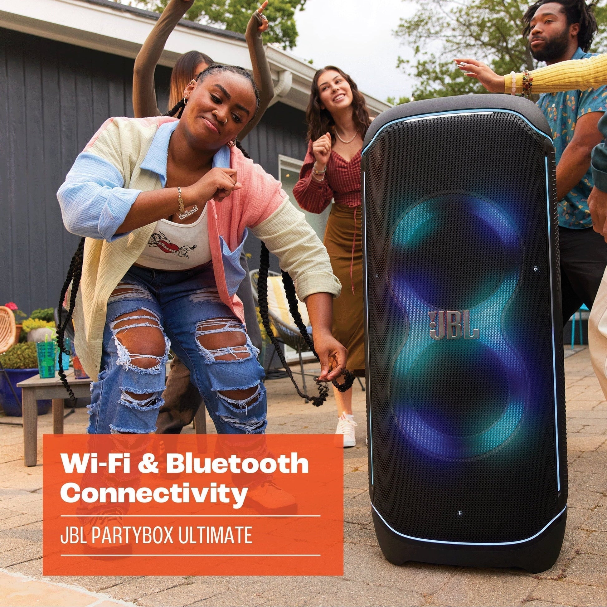 Partybox Ultimate - Massive Party Speaker with Powerful Sound, Multi-Dimensional Lightshow, and Splashproof Design. - Black