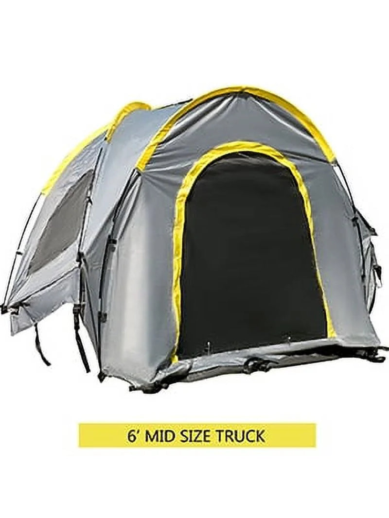 brand Truck Tent 6 Ft Truck Bed Tent, Pickup Tent for Mid Size Truck, Waterproof Truck Camper, 2-Person Sleeping Capacity, 2 Mesh Windows, Easy to Setup Truck Tents for Camping, Hiking, Fishing