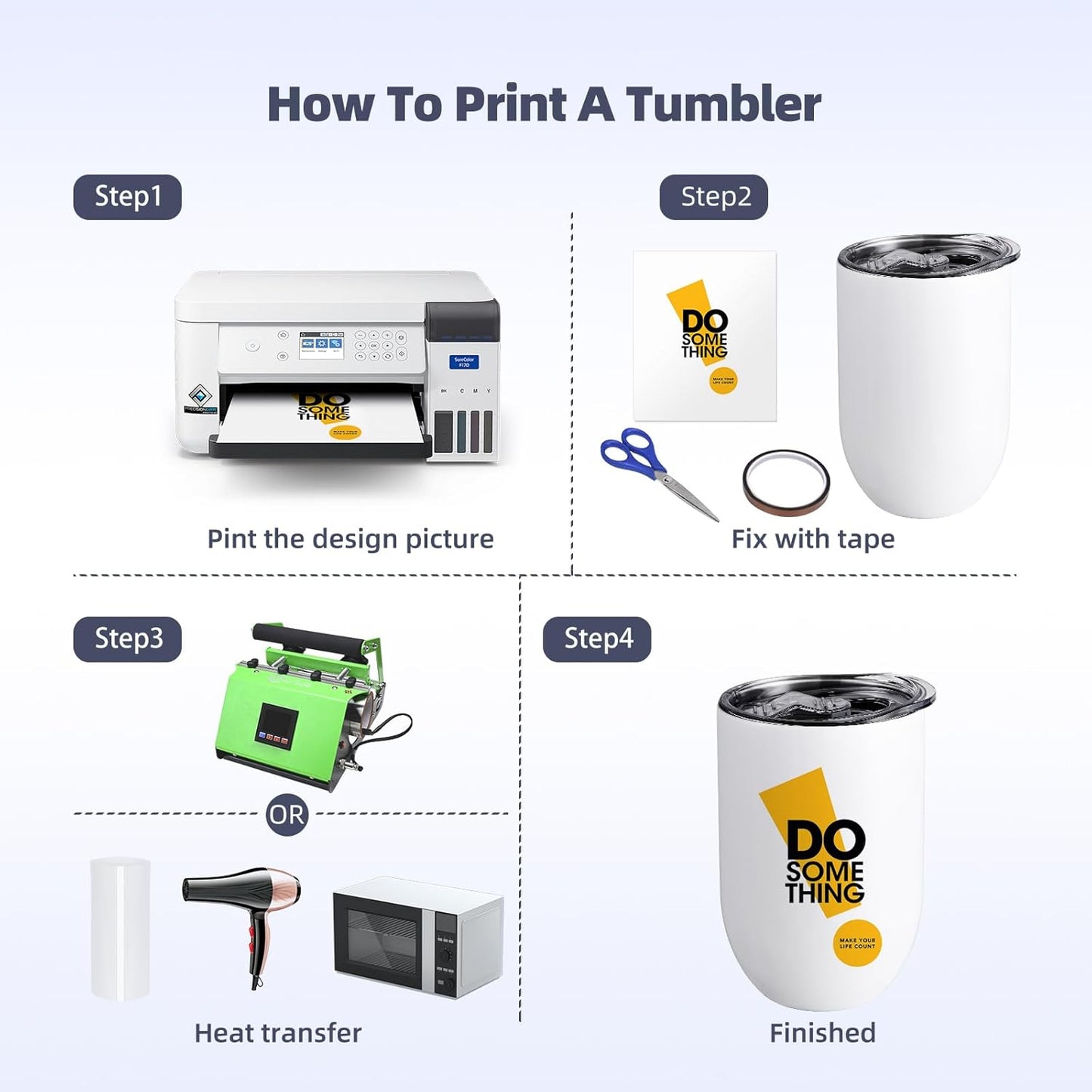 Colorsub Sublimation Straight Wine Tumblers 12Oz, 16 Pack Stainless Steel Double Wall Sublimation Blanks Wine Cups with Lids & Straws, Brush, Shrink Wrap, Silicone Straw Tips, Gift Box