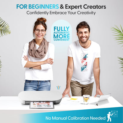 Silhouette America Portrait 4 Vinyl Cutting Machine, Starter Bundle - 9"" Precision Cutter with Designer Edition Software, 24 Sheets Oracle Vinyl, Tool Kit & 25 Free Designs - Electric Tool Compatible